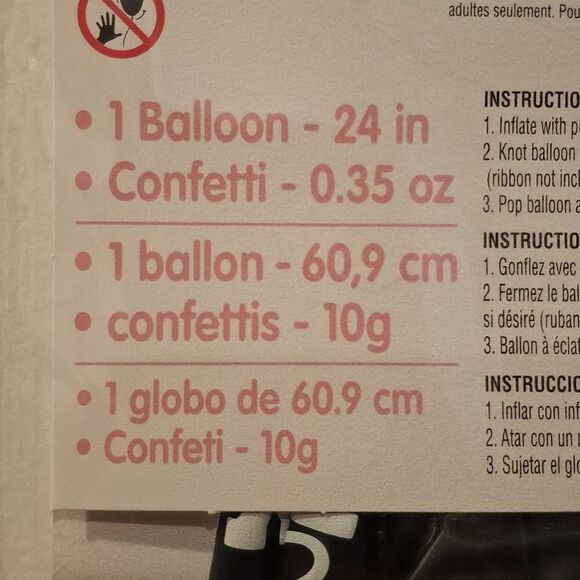 Baby Gender Reveal Confetti Balloon 24 Inch - Picture 6 of 6